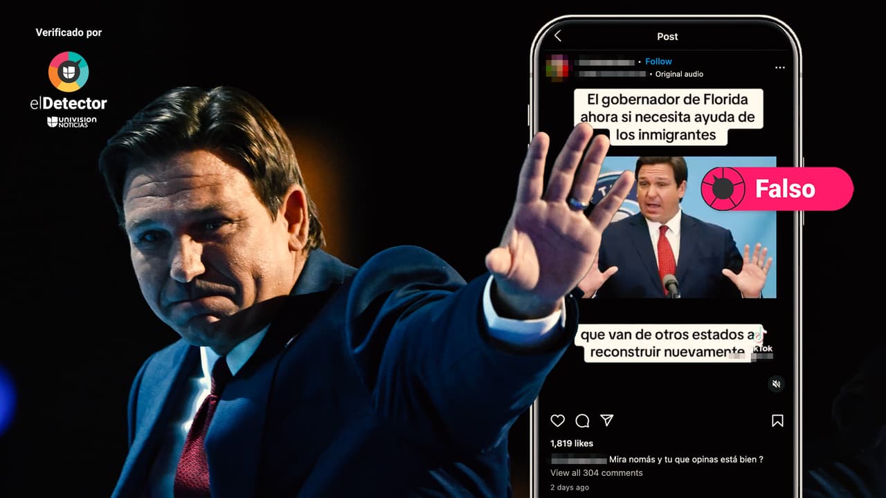 Es falso que Ron DeSantis haya puesto en pausa la llamada ley antiinmigrante tras el paso de los huracanes por Florida