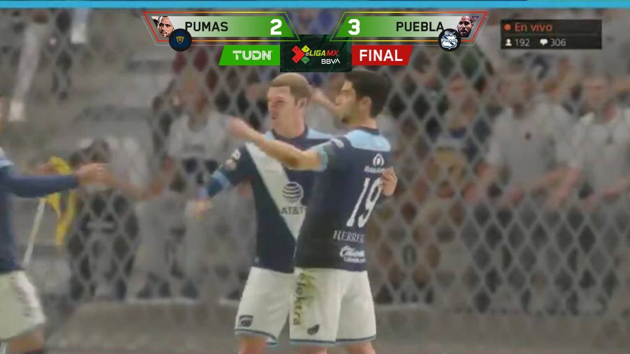 Puebla vence a Pumas y sigue con vida en la eLiga MX

