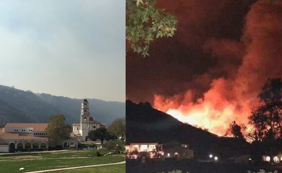 El fuego perdonó a esta universidad católica en California y lo atribuyen a "un milagro"