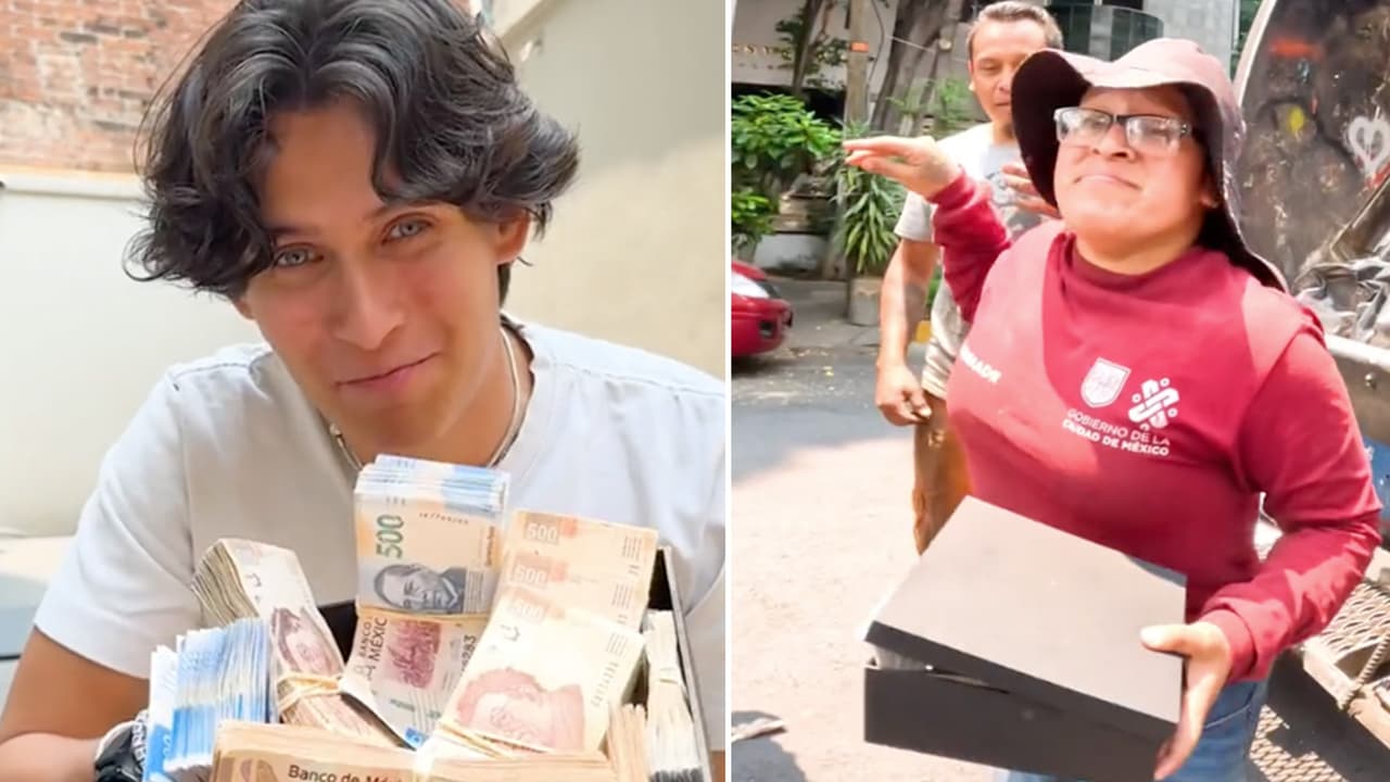Influencer “cambia la vida” a recolectora de basura y le regala medio millón de pesos: así reaccionó 