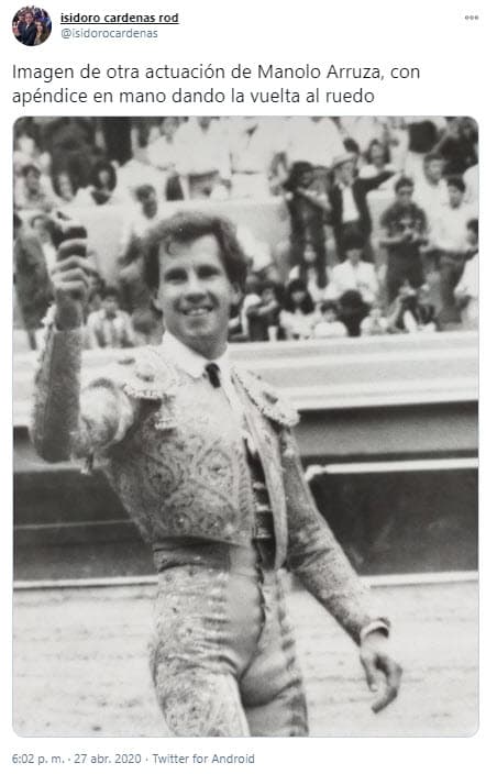 Manolo Arruza (foto), otro de los medios hermanos de Capetillo, ventiló detalles de la muerte del torero y algunos incidentes personales.
<br>