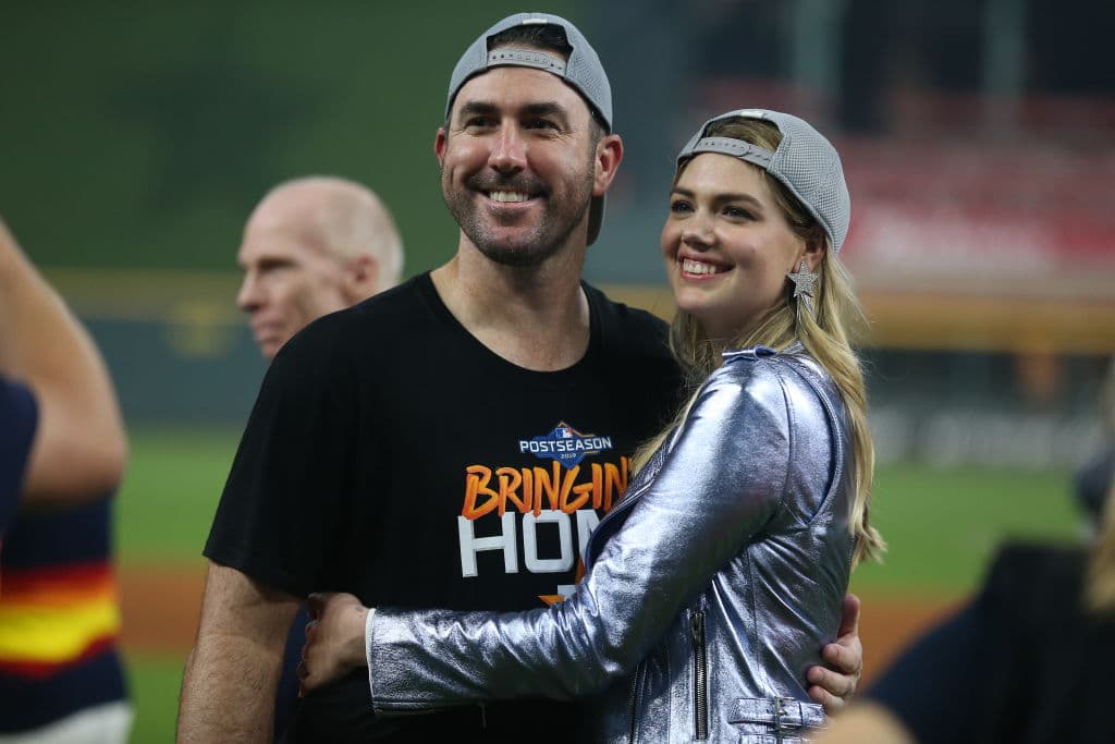 La actriz Kate Upton y el pitcher de la MLB Justin Verlander.