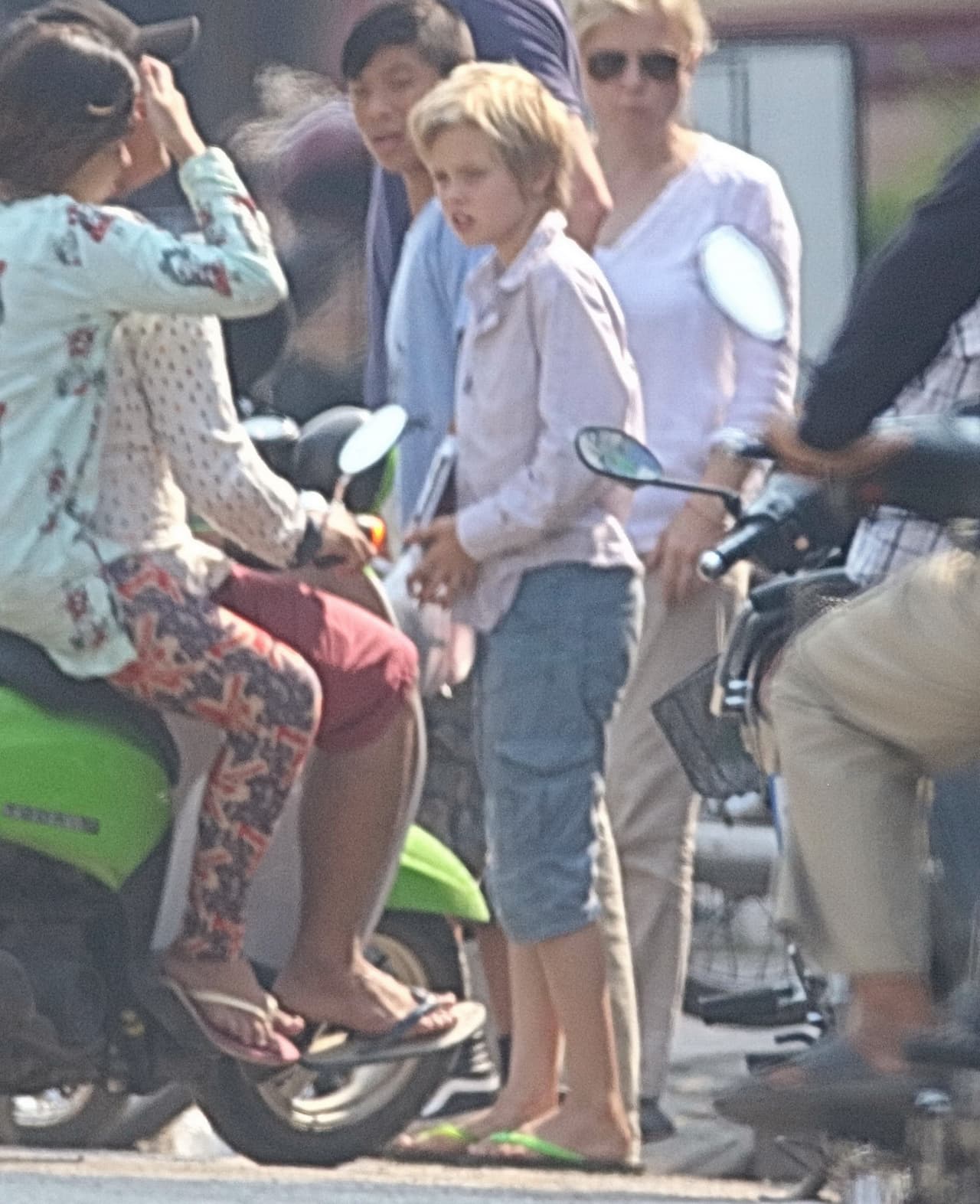 Shiloh, de nueve años, vistió muy cómoda.