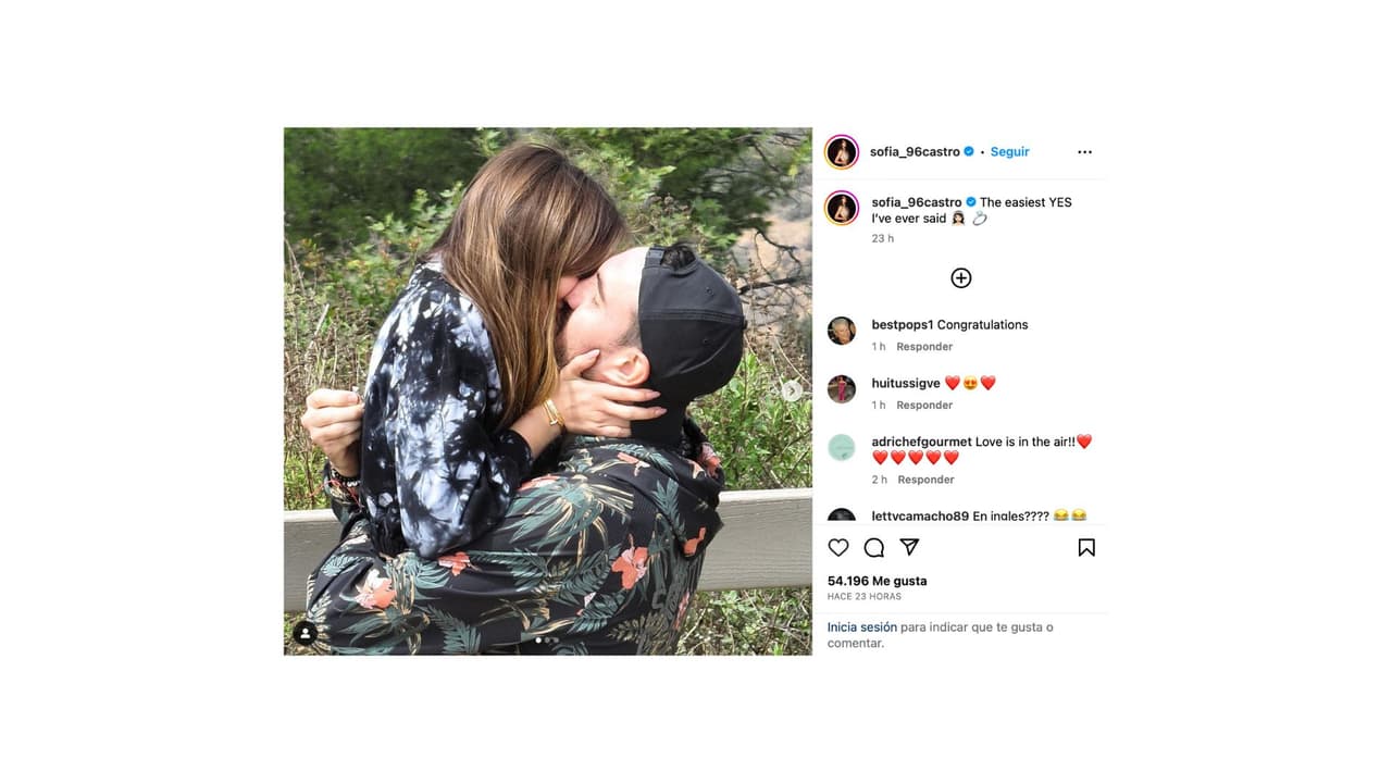 Sofía Castro publicó fotos del día que se comprometió.