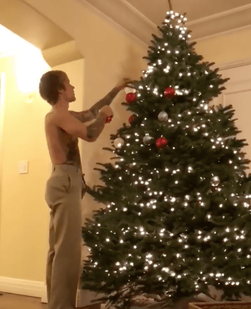 Y su día terminó con la colocación del árbol navideño en su hogar.