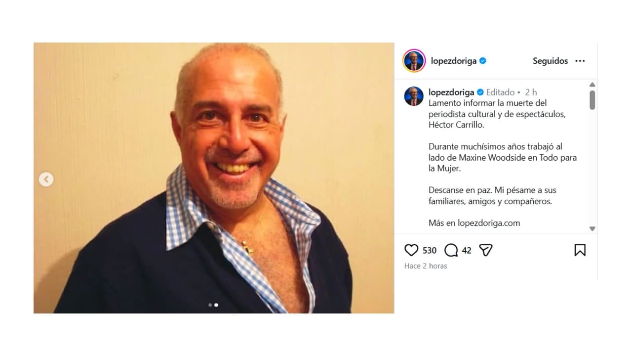 Así se reportó la muerte de Héctor Carrillo.
