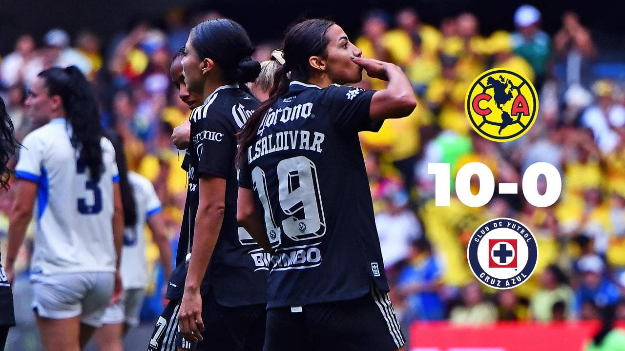  América aplica goleada histórica a Cruz Azul en la Liga Femenil