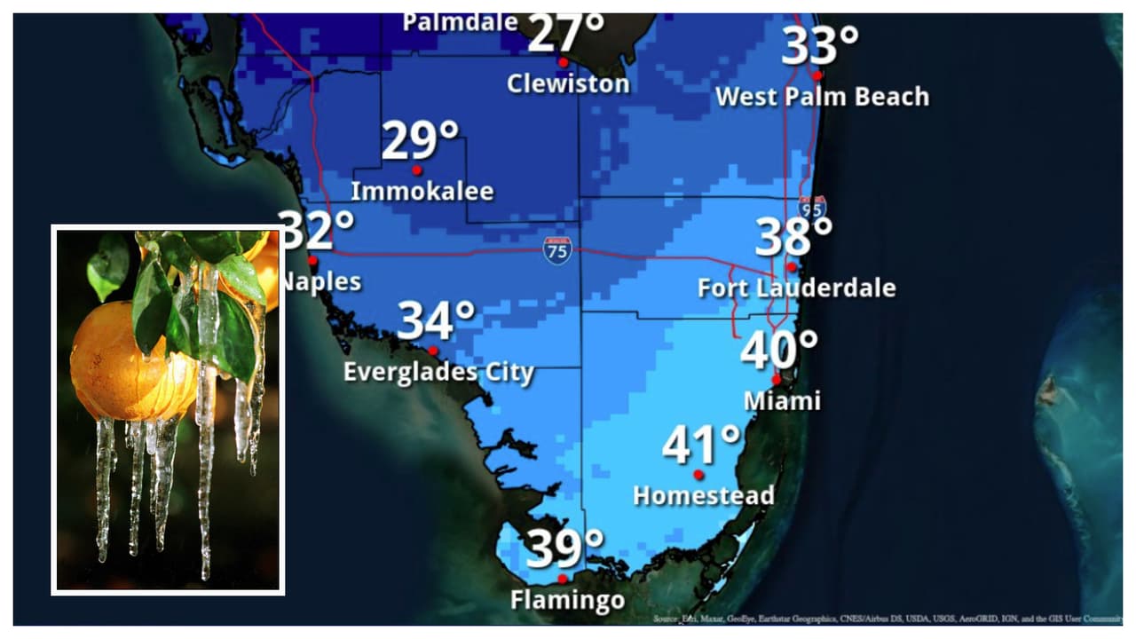 Frío intenso: así bajarán las temperaturas en la Nochebuena y el día de Navidad en Miami