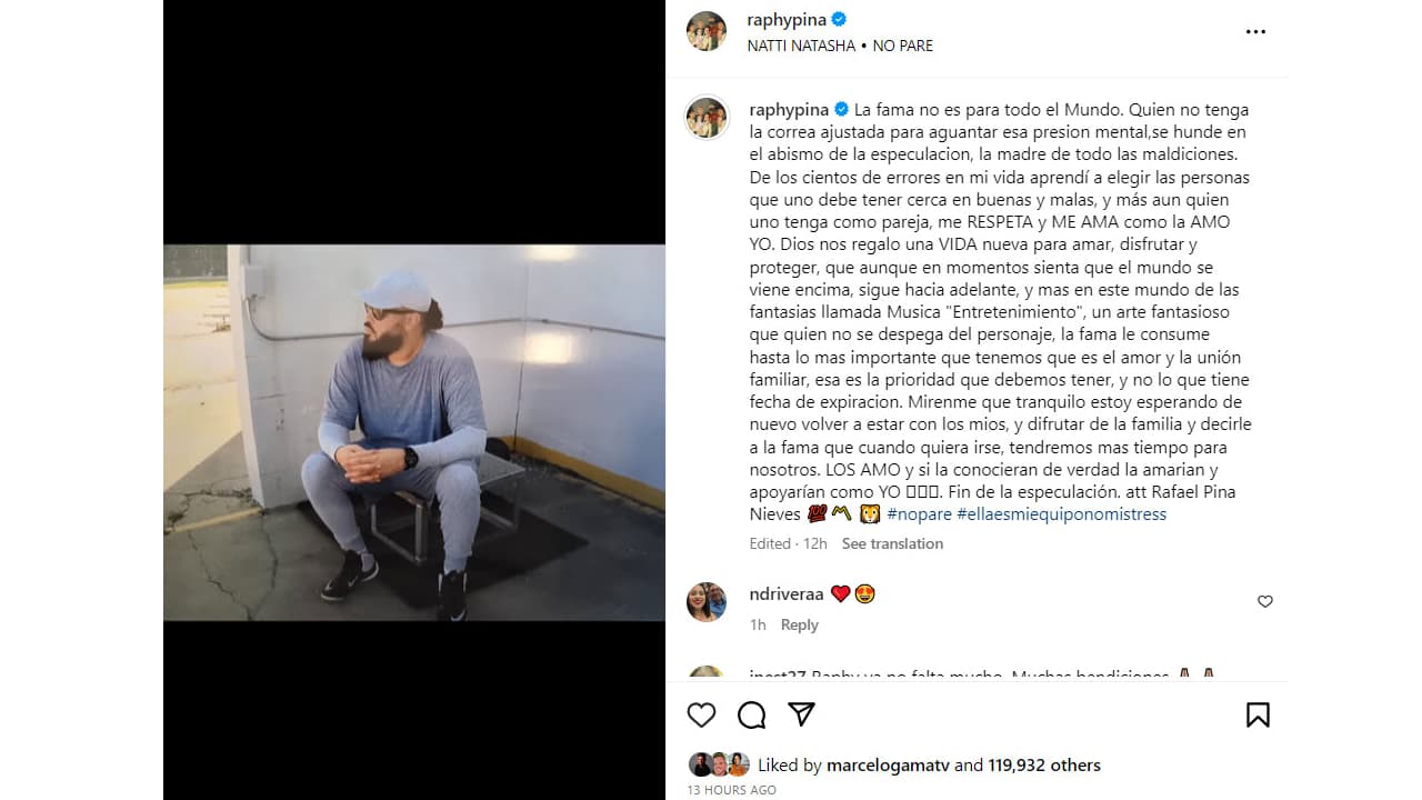 Raphy Pina reacciona desde la cárcel a la polémica de Natti Natasha.