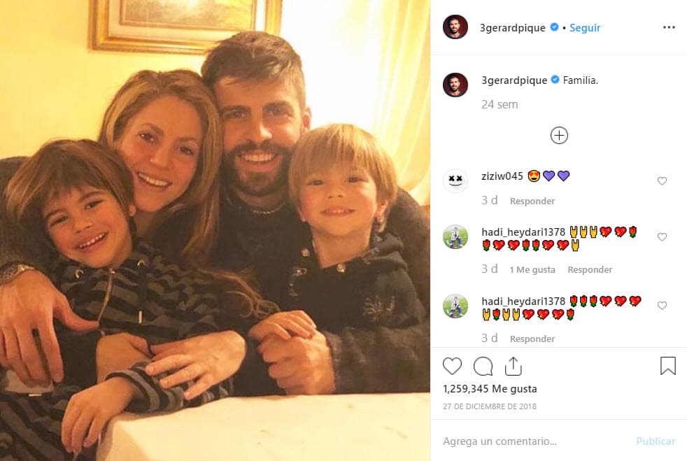 Y esta es la otra, publicada el 27 de diciembre de 2018, durante las fiestas decembrinas. "Familia" fue la palabra que acompañó la publicación.