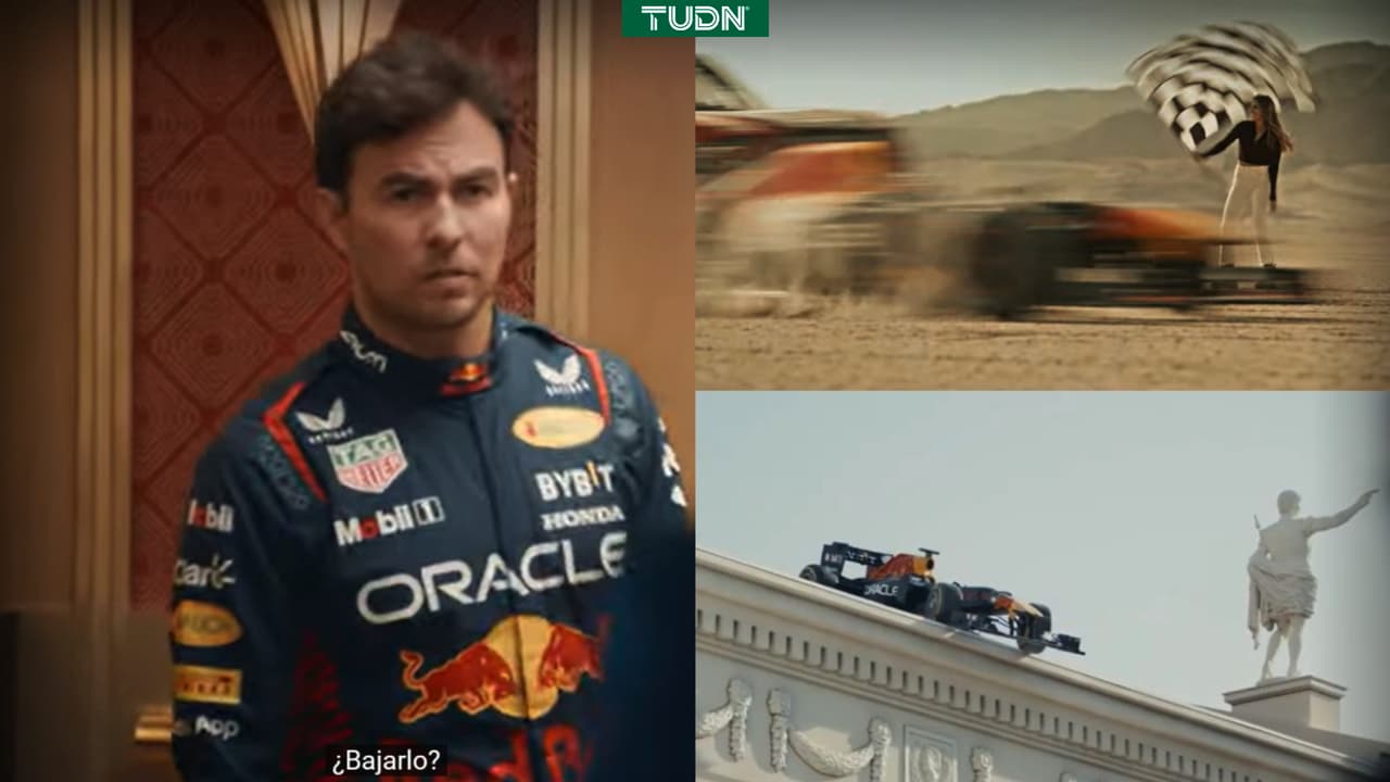 ¿¡Qué pasó ayer!? Checo estaciona su monoplaza en techo de casino de Las Vegas