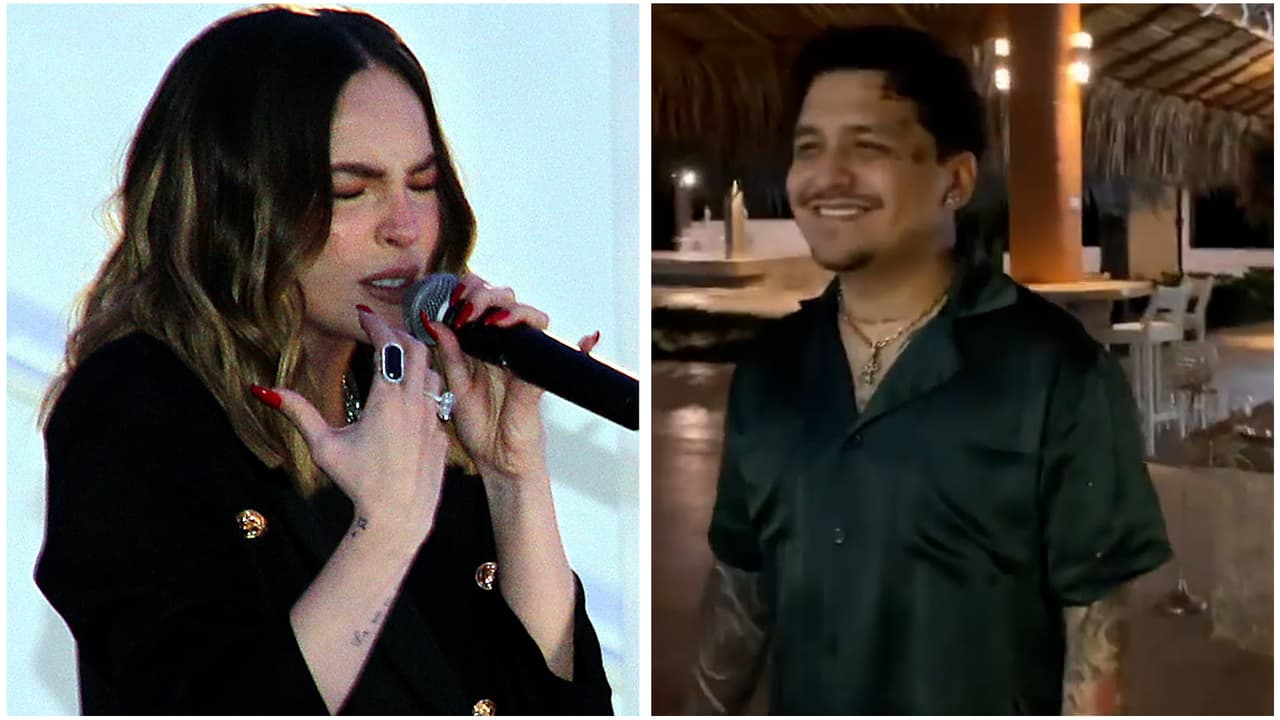 Belinda y Nodal inician el 2022 más enamorados que nunca, mira la serenata que le dio