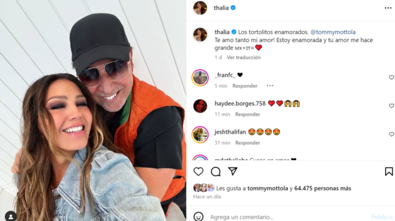 Thalía acaba con rumores de divorcio y aparece así con Tommy Mottola.