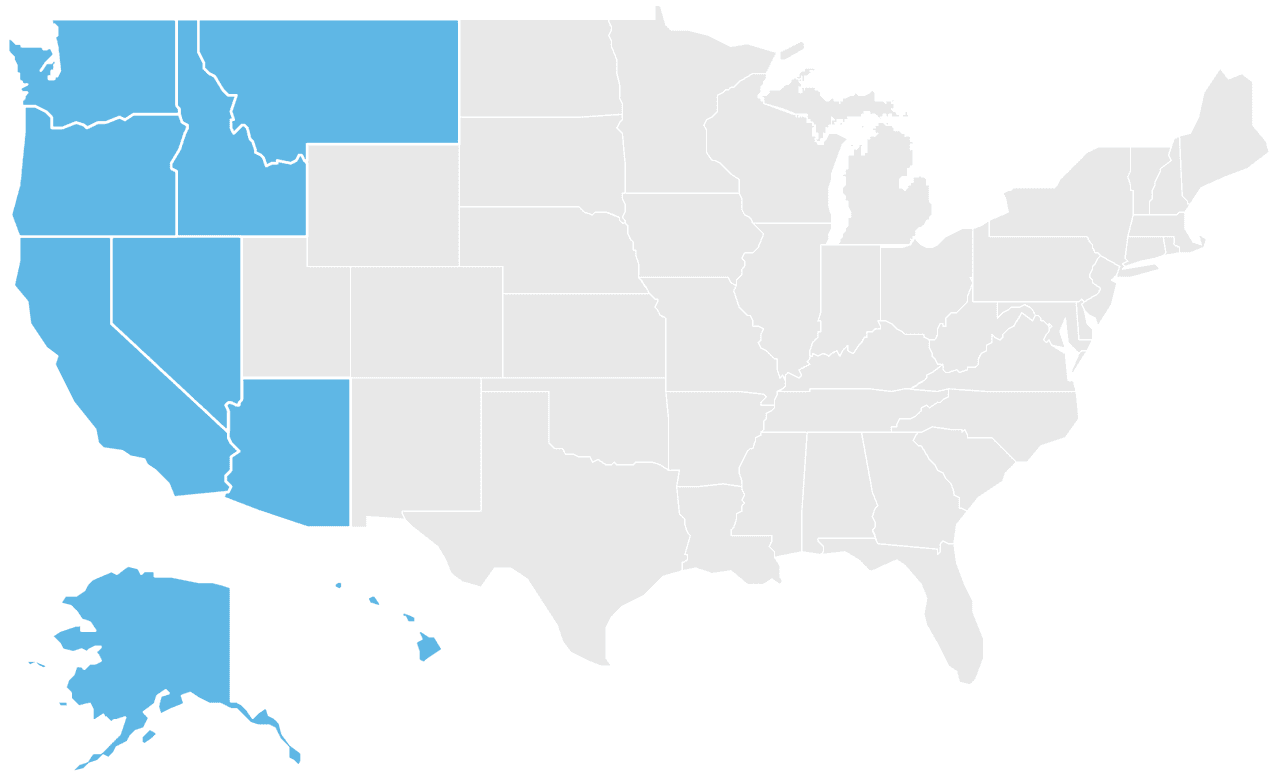 En el Noveno Circuito se oyen apelaciones de los tribunales de los distritos de los estados de California, Washington, Oregon, Arizona, Nevada, Idaho, Hawaii, Alaska y Montana, más los territorios de Guam y las Northern Mariana Islands.