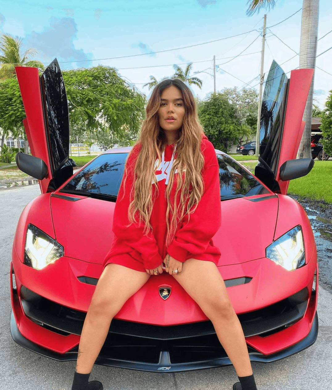 El
<b> ‘juguetico rojo’</b>, un modelo de la marca
<b>Lamborghini </b>que compró la cantante colombiana para celebrar sus 14 años de trayectoria,
<b>valdría alrededor de unos 500 mil</b>
<b>dólares.</b>