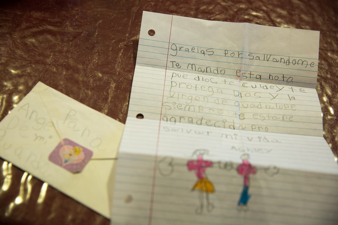 La carta de agradecimiento que Ashley le escribió a Antonio Díaz Chacón.