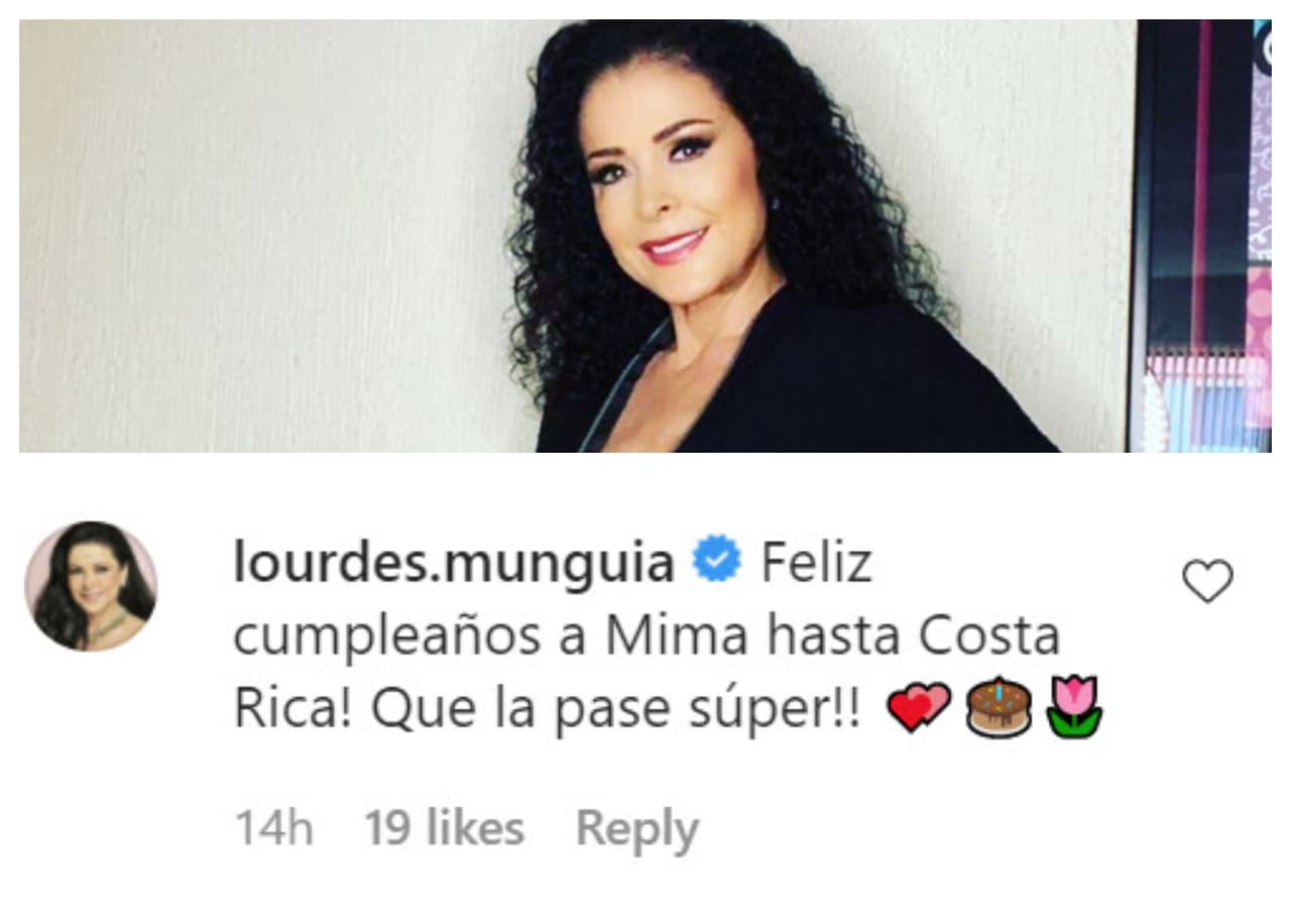 "¡Feliz cumpleaños a ‘Mima’ hasta Costa Rica! ¡Que la pase súper!", escribió Lourdes Munguía.
<br>