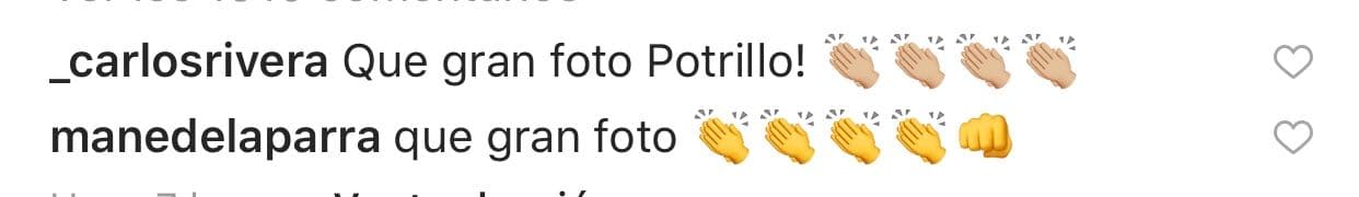 La publicación fue comentada por algunos famosos como 
<b><a href="https://www.univision.com/temas/carlos-rivera" target="_blank">Carlos Rivera</a></b> y Mane de la Parra. 
<br>