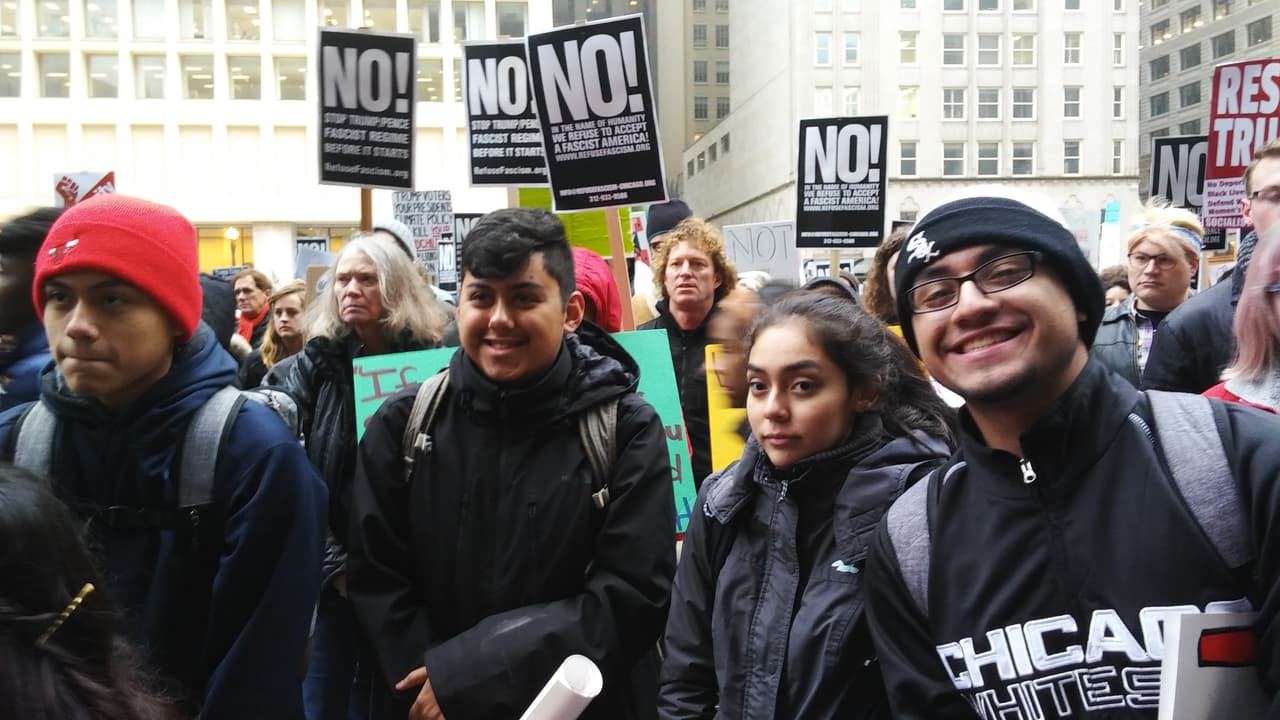Había personas de todas las edades y razas, pero la mayoría de los manifestantes eran jóvenes estudiantes.