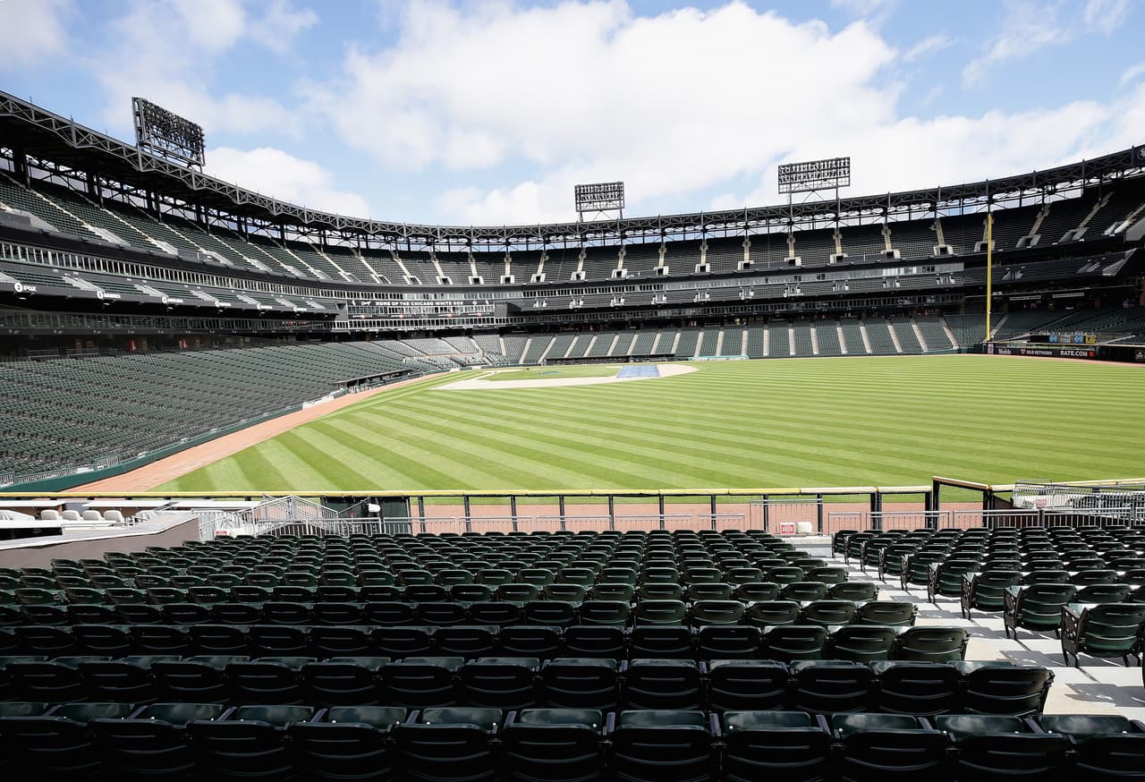 Una vista general del Guaranteed Rate Feld, casa de los Chicago White Sox, el 8 de mayo. La Liga Mayor de Béisbo 2020 permanece en pausa por la pandemia de coronavirus.