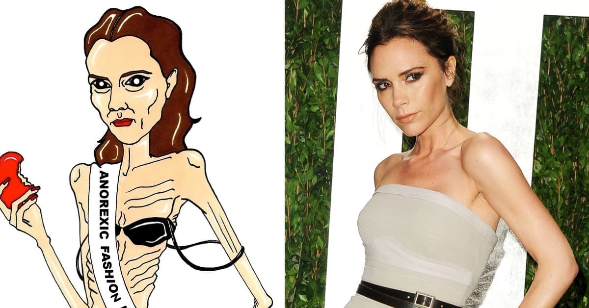 Insensible: usan una imagen "anoréxica" de Victoria Beckham para vender pizzas