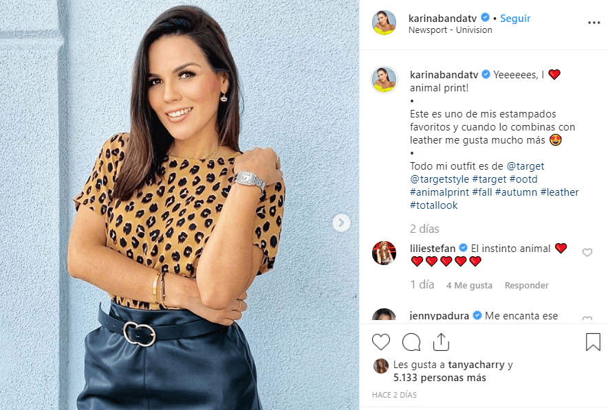 También, ha ofrecido a sus seguidores algunos tips de moda. Como en esta imagen, donde recomendó combinar estampados de animales con cuero.