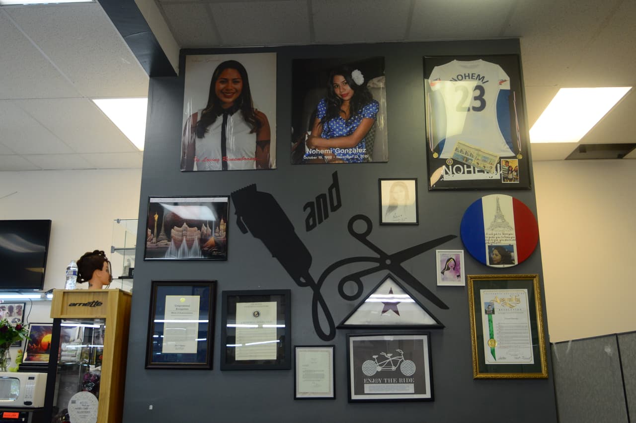 El diseño de la pared fue de Nohemí. Ahora están sus fotografías.
