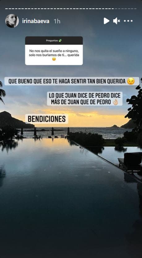 Así reaccionó Baeva: 
<b>"Que bueno que eso te haga sentir bien, querida"</b> y agregó un dicho: "Lo que Juan dice de Pedro, dice más de Juan que de Pedro. Bendiciones".
<br>
<br>