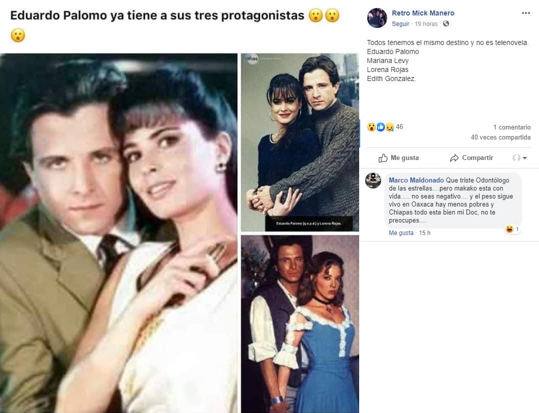 La extraña coincidencia la hicieron notar diversos usuarios en internet, por lo que esta imagen donde aparecen las distintas telenovelas que grabaron, se hizo viral tras darse a conocer que Edith había muerto.