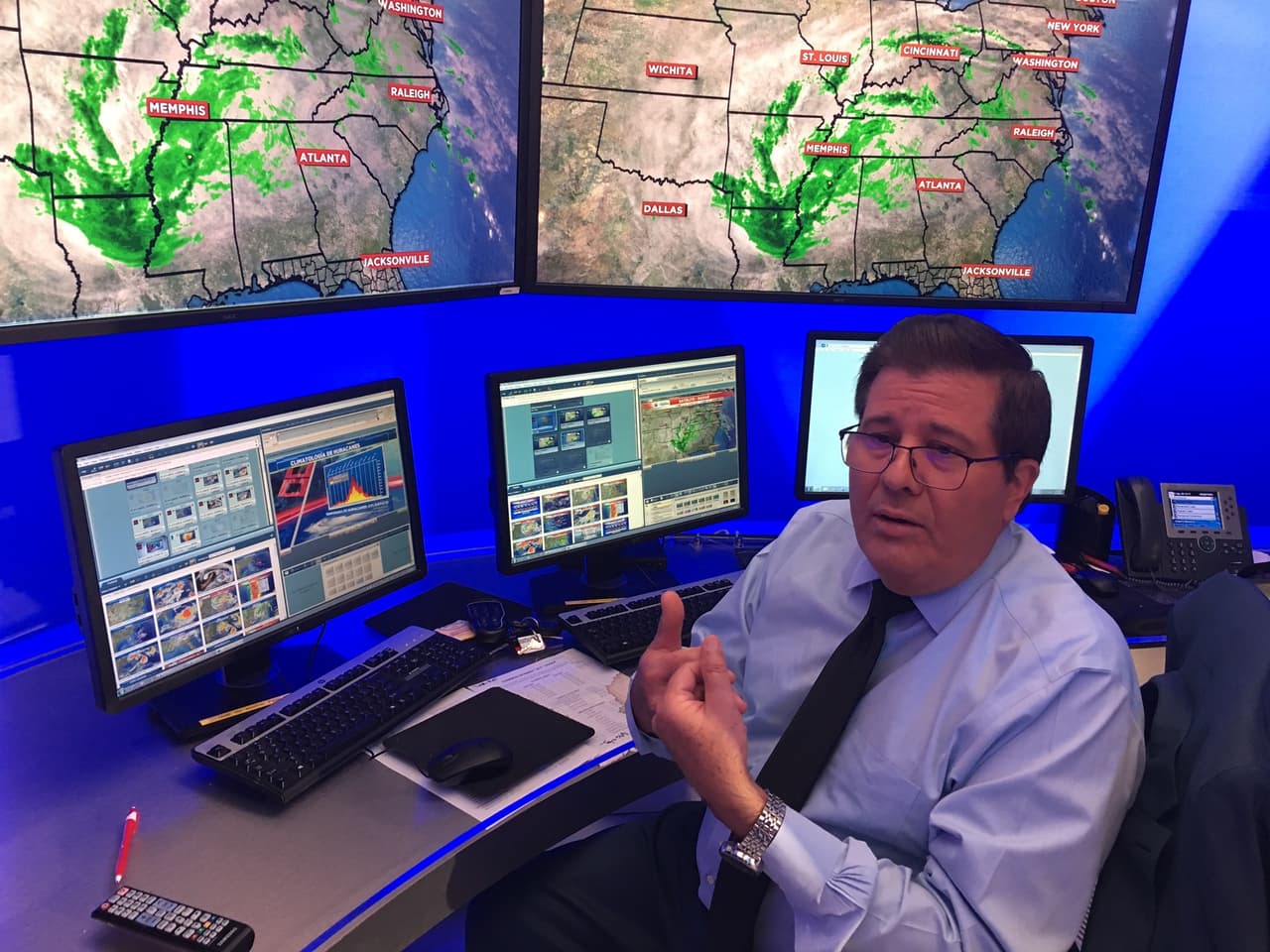 Univision's Channel 23 weatherman in Miami, Eduardo Rodríguez.