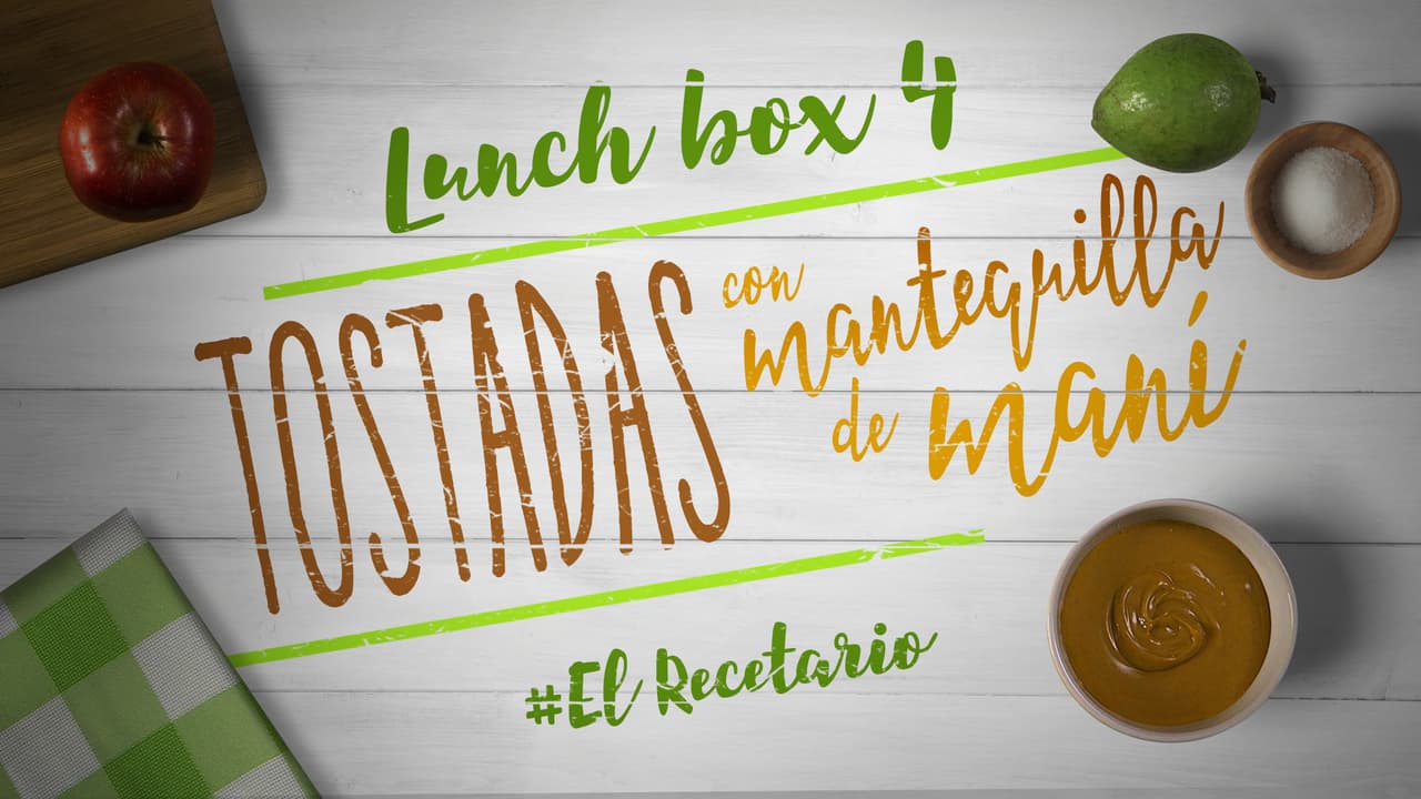 Tostadas con mantequilla de maní + manzana (Día 4) - Un mes de lunch boxes sanos