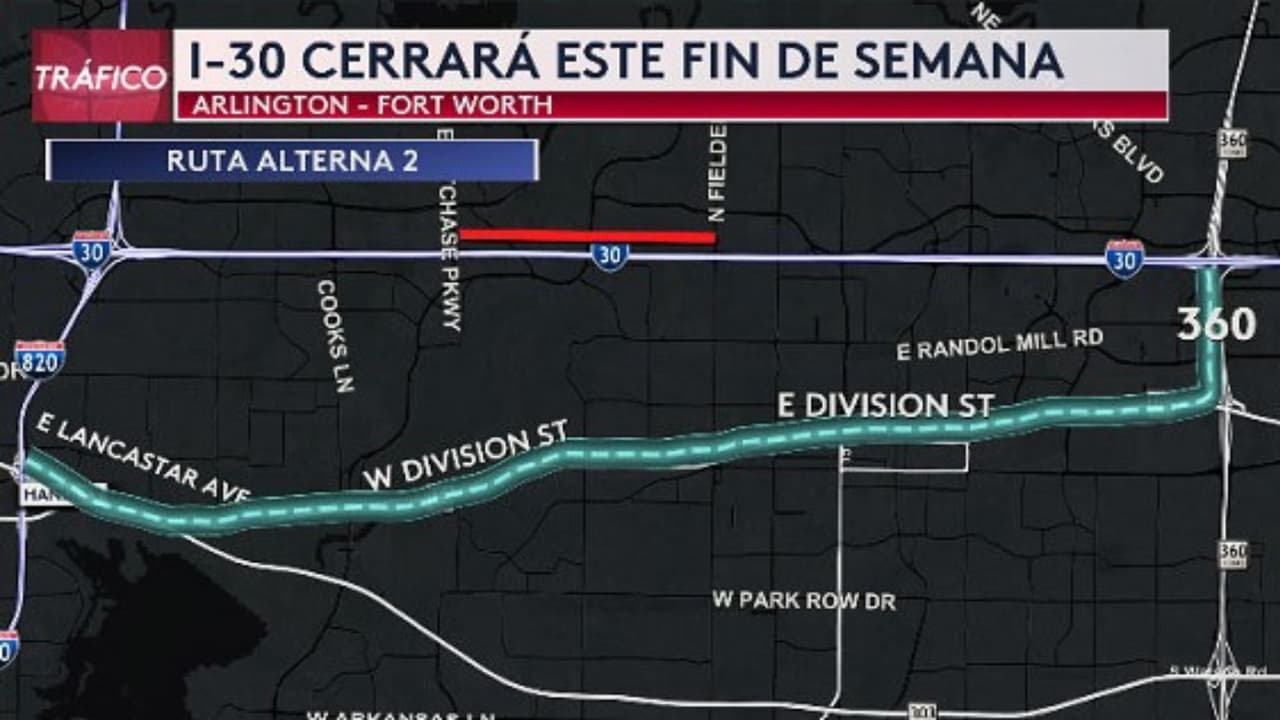 La segunda ruta alterna recomendada es desde la 820, tomar toda la W Division St hasta la 360.