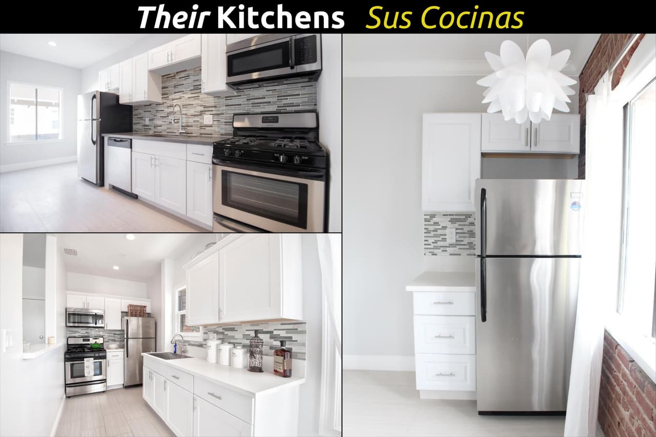 Cocina de apartamento remodelado.