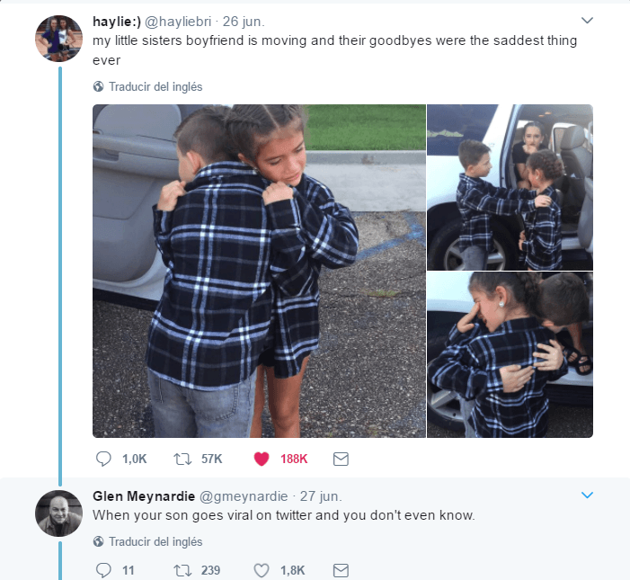 Las tiernas imágenes de su despedida fueron compartidas por la hermana de Mylee, mismas que han tenido un éxito viral. "El novio de mi hermana pequeña se ha mudado y su despedida ha sido lo más triste que ha pasado nunca", escribió la hermana de Mylee en sus redes sociales.