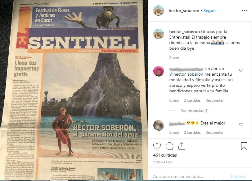 A través de sus redes sociales, el actor mexicano ha mostrado el orgullo que siente por desempeñar esta labor: "¡Gracias por la entrevista! El trabajo siempre dignifica a la persona.", escribió Héctor al pie de esta imagen.