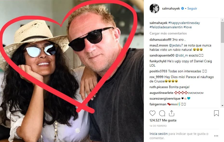 Sin embargo, el Día de San Valentín, Salma Hayek apagó los rumores compartiendo una fotografía en la que aparece junto a su esposo y al lado escribió el siguiente texto: "#happyvalentinesday #felizdiadesanvalentin #love”.
