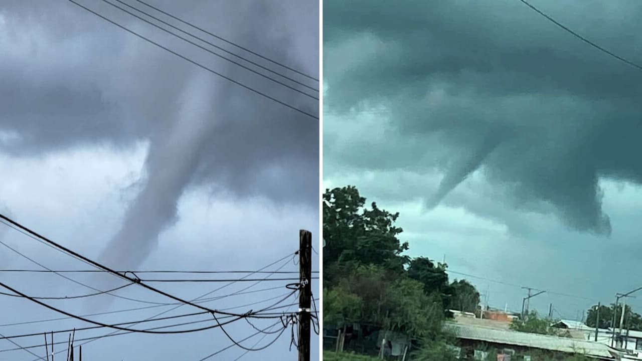 Alarma el avistamiento de una nube embudo en la frontera de Texas tras tormentas