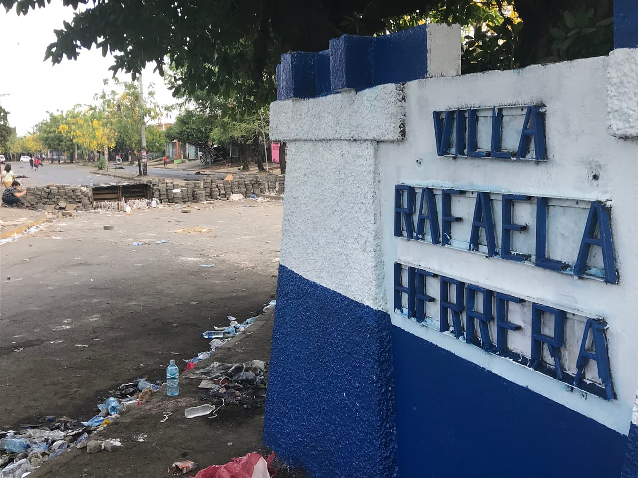Nicaraguan students erected street barricades in Managua to defend against police.