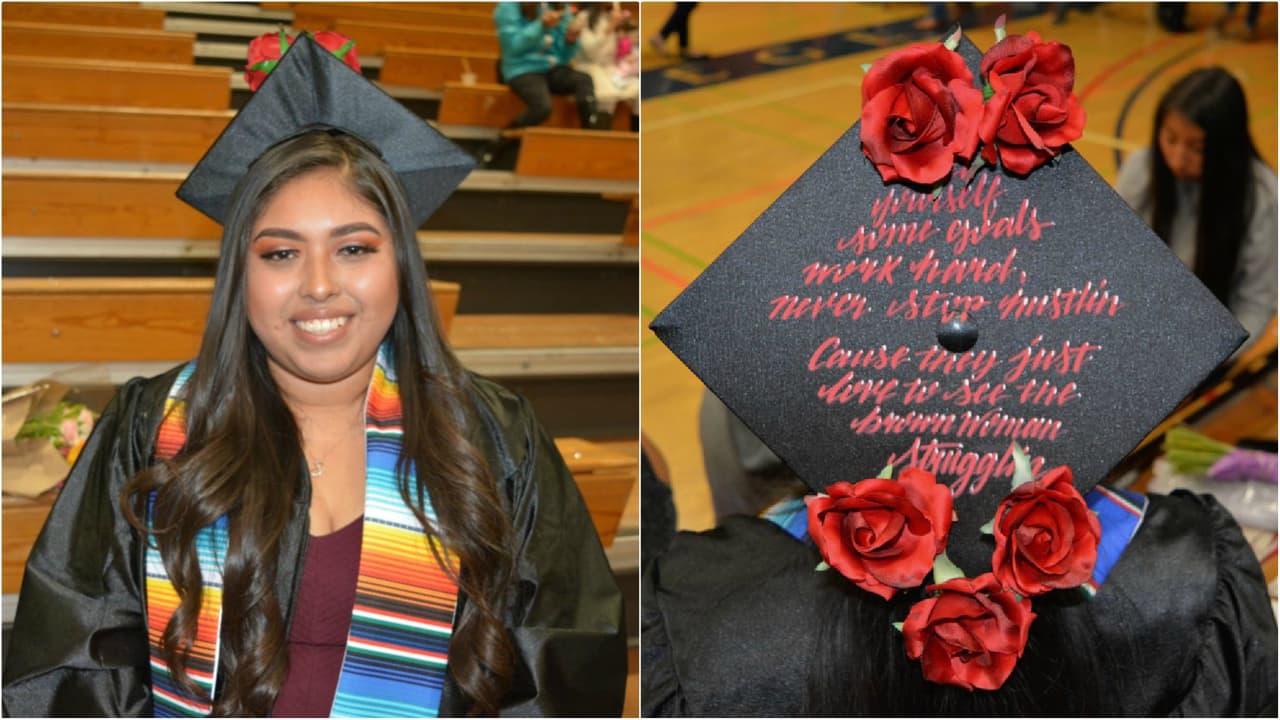 Karina Mateos aprovechó para enviar un mensaje a otras mujeres latinas: "Ponte metas, trabajo duro y nunca dejes de luchar, porque a ellos les encanta ver a una mujer morena teniendo dificultades".