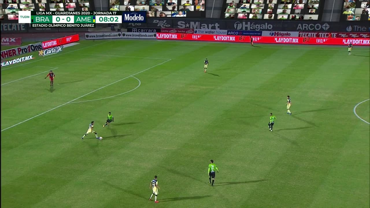 El canterano de las Águilas sacó un zurdazo que Palos atajó de gran forma para evitar el 1-1.