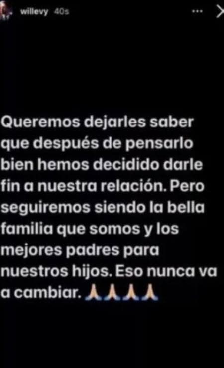En enero de 2022,
<b><a href="https://www.univision.com/famosos/william-levy-y-elizabeth-gutierrez-se-separan-reflexion" target="_blank">William Levy había publicado en Instagram que se habían separado</a></b>, pero para finales de ese año se les volvió a ver juntos e incluso realizaron un viaje por España.