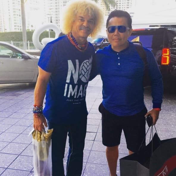 En las calles de Miami, Raul se encontró con Pibe Valderrama.