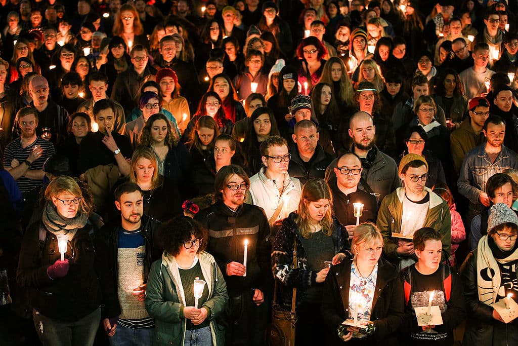 Otra imagen de la vigilia en Wellington, Nueva Zelanda