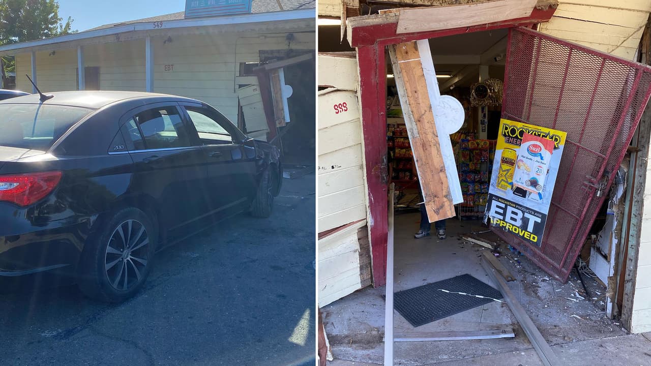 Niño de 6 años choca contra tienda cuando recibía una lección de manejo de su padre