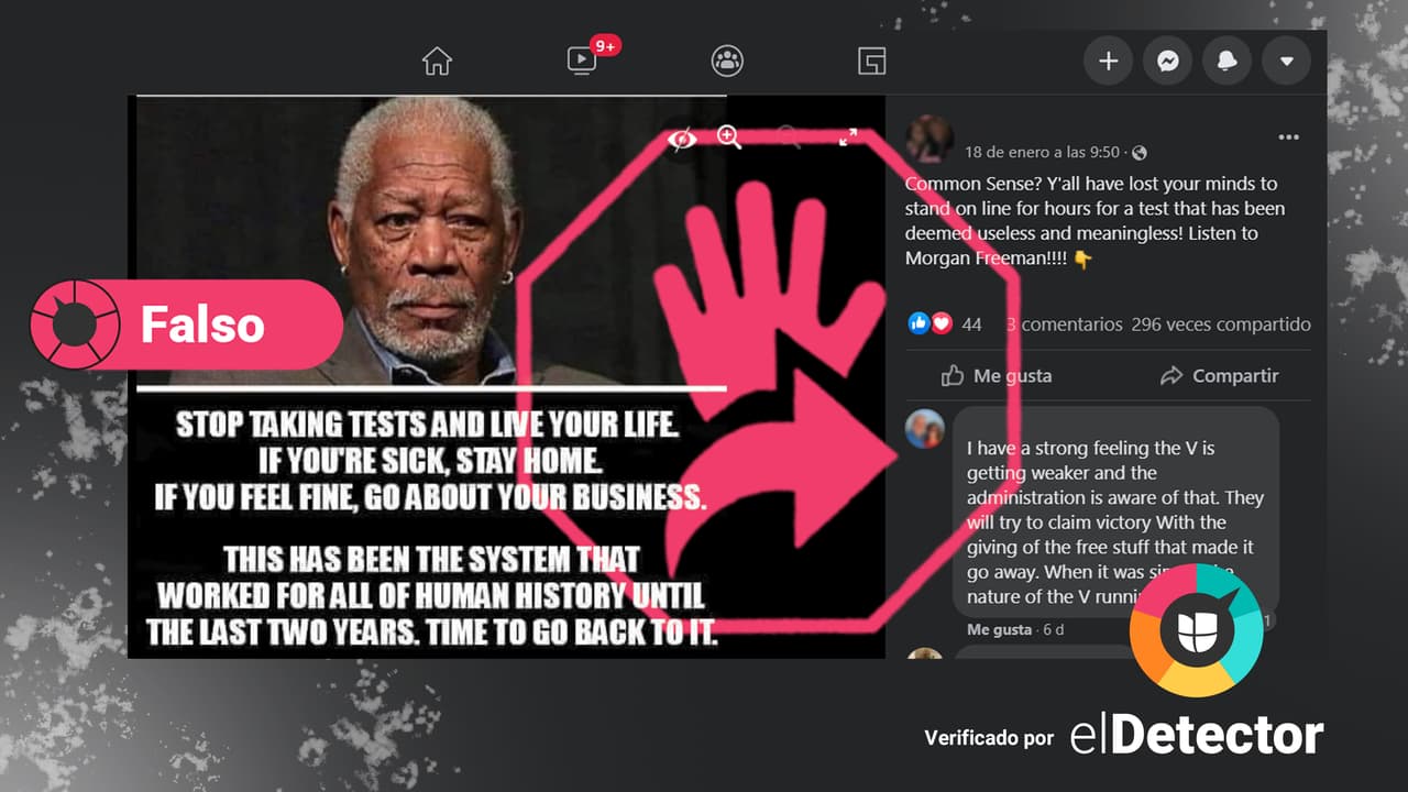 ¿Morgan Freeman pidió que dejáramos de hacernos pruebas del coronavirus?
