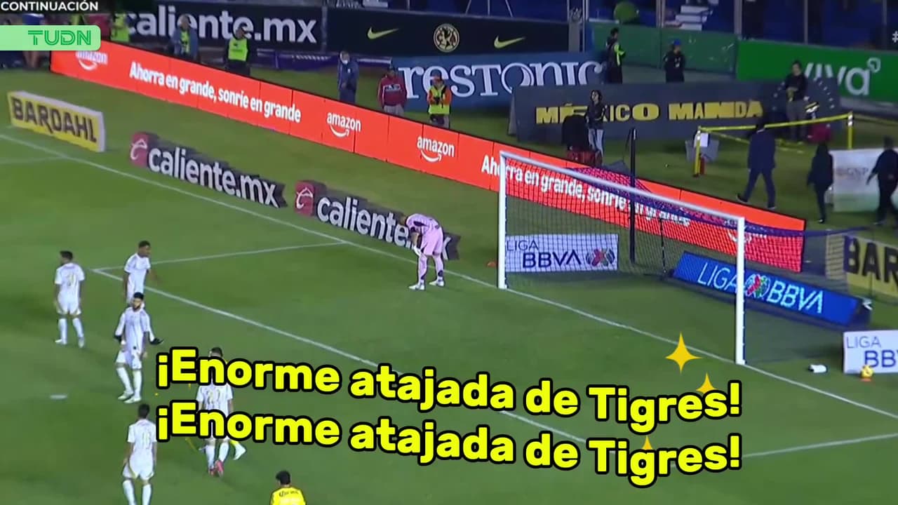 ¡Enorme atajada del portero de Tigres!