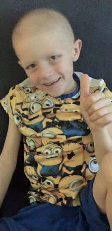 Aiden tiene siete años y fue diagnosticado con cancer en el riñón.