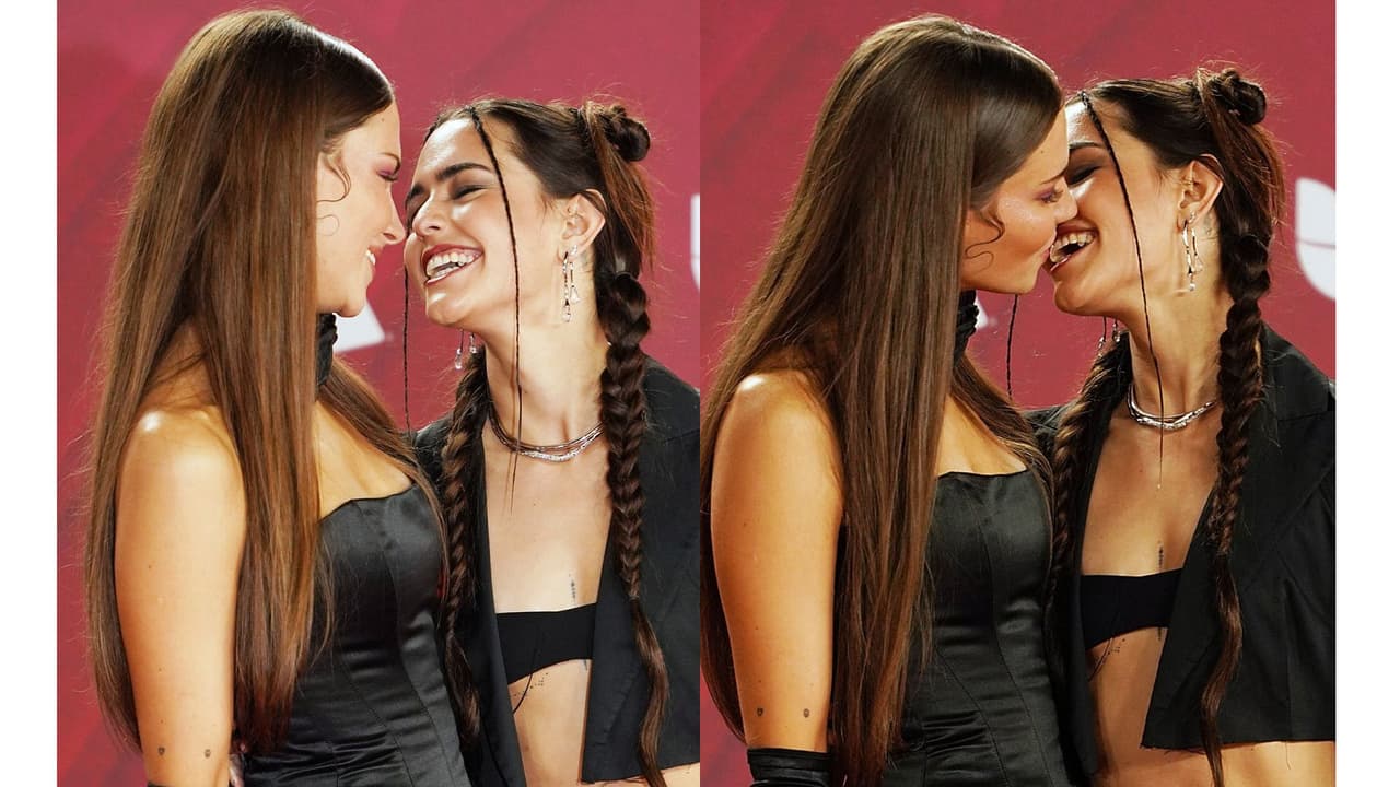 Así posó Lucy Vives con su novia en la alfombra de los Latin Grammy 2024.