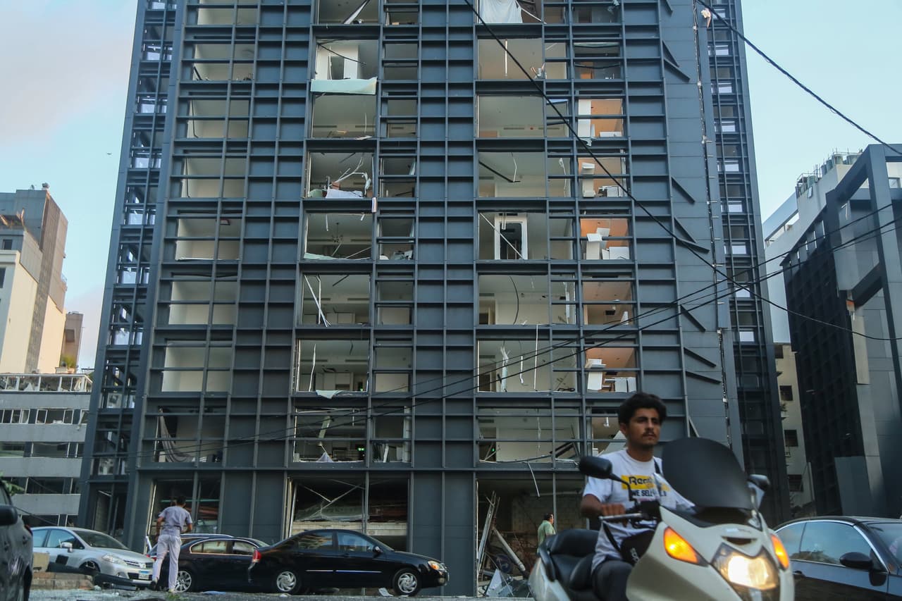 Un edificio destruido por la explosión.