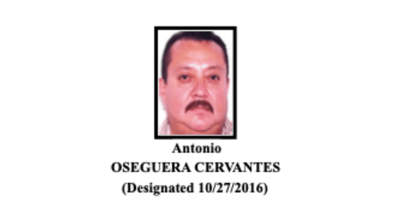 Antonio Oseguera Cervantes, en una imagen difundida por el Departamento del Tesoro de Estados Unidos en 2016.